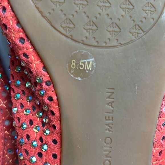 Antonio Melani Coral Suede Jeweled Ballet Flats 8.5 Slip On Bedazzled - Picture 5 of 8